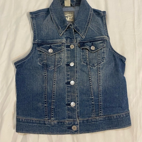 Levi’s women  denim coastal cowgirl  western tracker vest size S - Picture 1 of 11